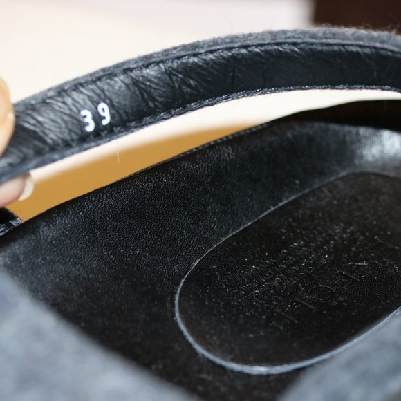 $450 39 9 Women's LUXURY ENFOLD Gray JAPAN wool LEATHER sandals flats shoes mint - Picture 8 of 13